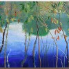 saplings and lake  2021  oc x32 inches